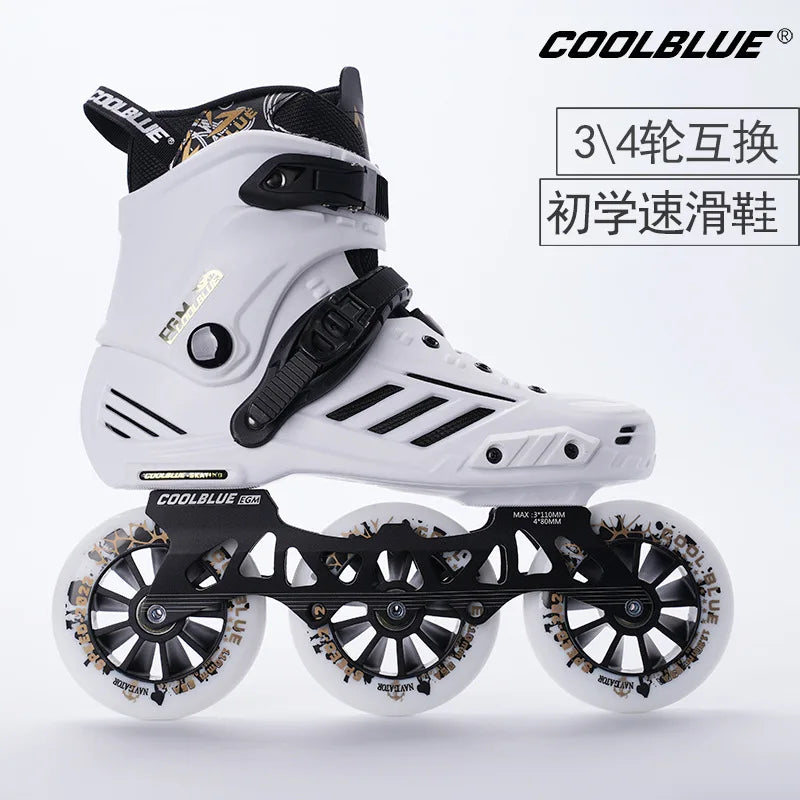 2025 New SY Adult Large Size 110mm Inline Slalom Skates Racing Roller Skating with Aluminum Frame PP Chassis Skates Shoe Made