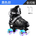Adjustable Roller Skates with Glowing Wheels, Quad Skate Shoes for Beginners Kids, Breathable Comfortable Sturdy Durable Design