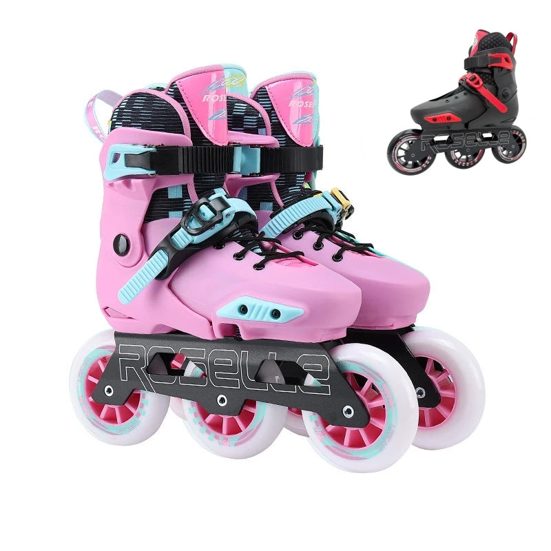 Hubao Speed Skates 3*100mm Wheels Kids Youth Inline Skates Roller Skates Size 29-40 Blue Pink Black