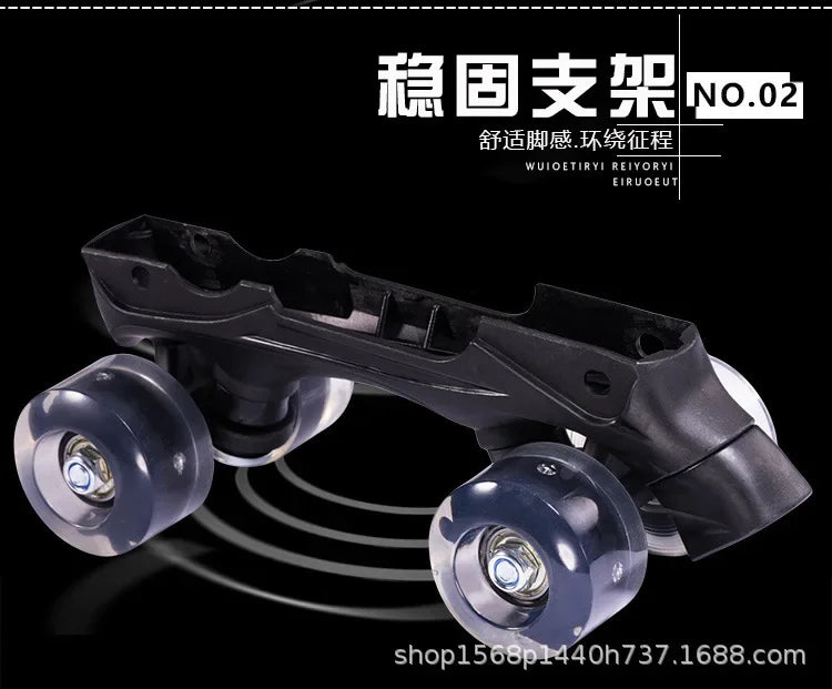 Adjustable Roller Skates with Glowing Wheels, Quad Skate Shoes for Beginners Kids, Breathable Comfortable Sturdy Durable Design