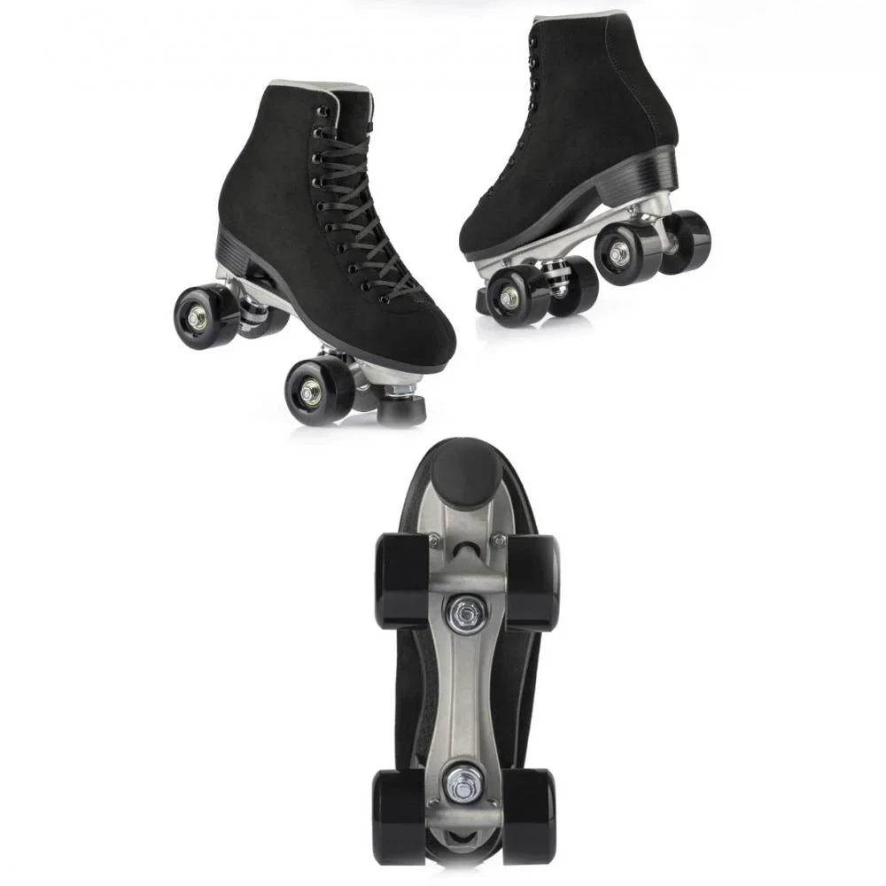 Women Quad Roller Skates Double Line Skate Black Green Yellow Fashion Patines Skating Boots Retro Skating Shoes Size 35-44