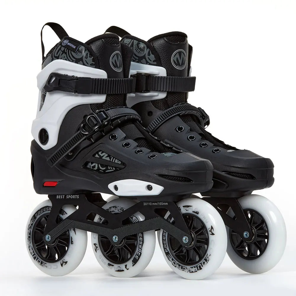 2025 New SY Adult Large Size 110mm Inline Slalom Skates Racing Roller Skating with Aluminum Frame PP Chassis Skates Shoe Made