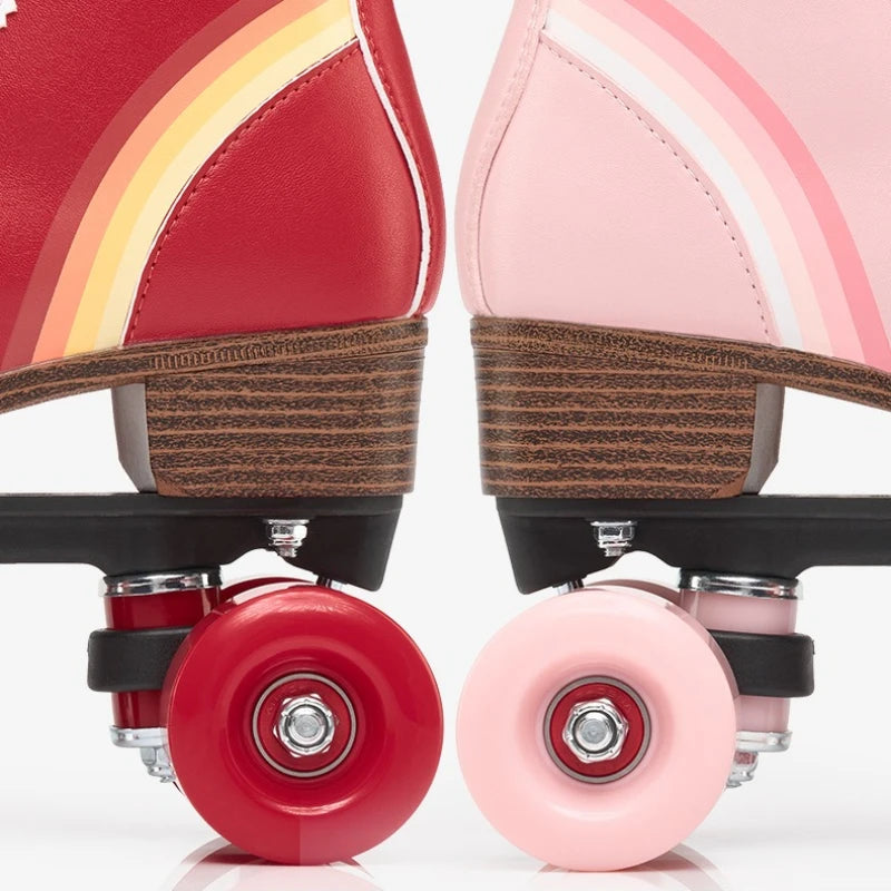 Men Women Quad Roller Skates Rink Use, Adjustable Big Brake Roller Shoes with Shock Absorbing, Breathable Comfort Fit Durable