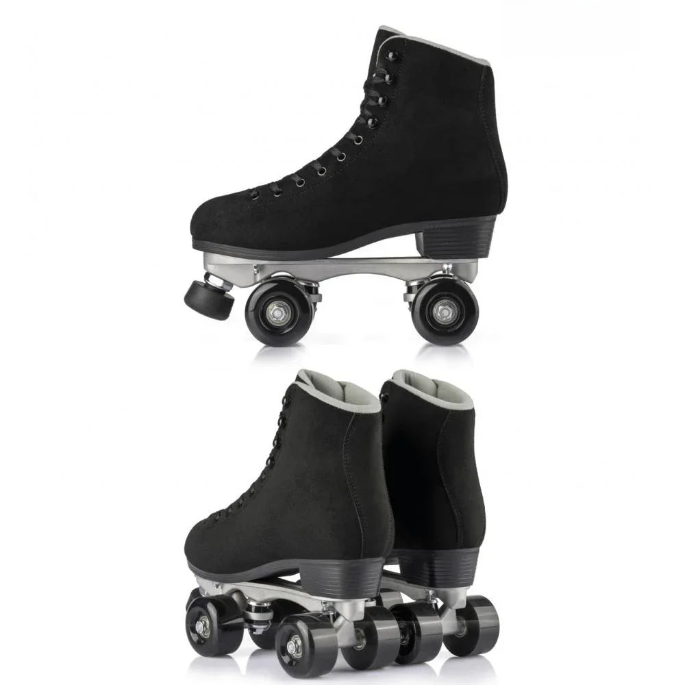 Women Quad Roller Skates Double Line Skate Black Green Yellow Fashion Patines Skating Boots Retro Skating Shoes Size 35-44