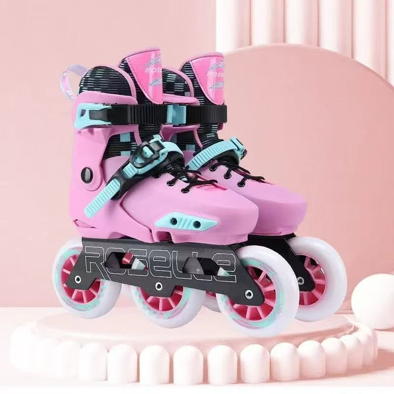 Hubao Speed Skates 3*100mm Wheels Kids Youth Inline Skates Roller Skates Size 29-40 Blue Pink Black