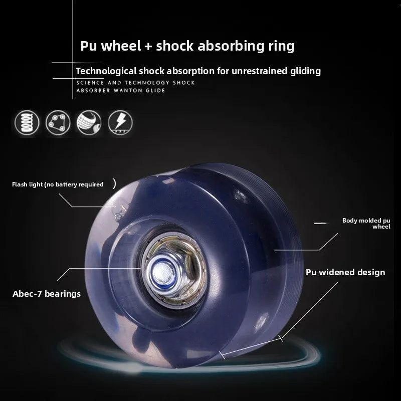 Adjustable Roller Skates with Glowing Wheels, Quad Skate Shoes for Beginners Kids, Breathable Comfortable Sturdy Durable Design