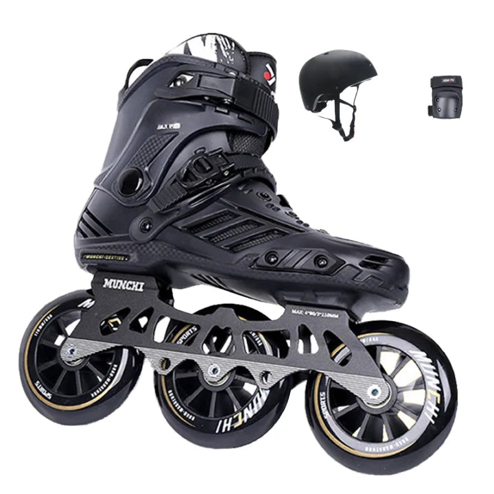 2025 New SY Adult Large Size 110mm Inline Slalom Skates Racing Roller Skating with Aluminum Frame PP Chassis Skates Shoe Made