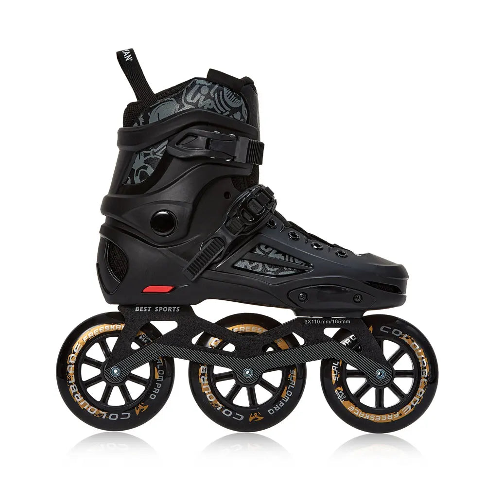 2025 New SY Adult Large Size 110mm Inline Slalom Skates Racing Roller Skating with Aluminum Frame PP Chassis Skates Shoe Made
