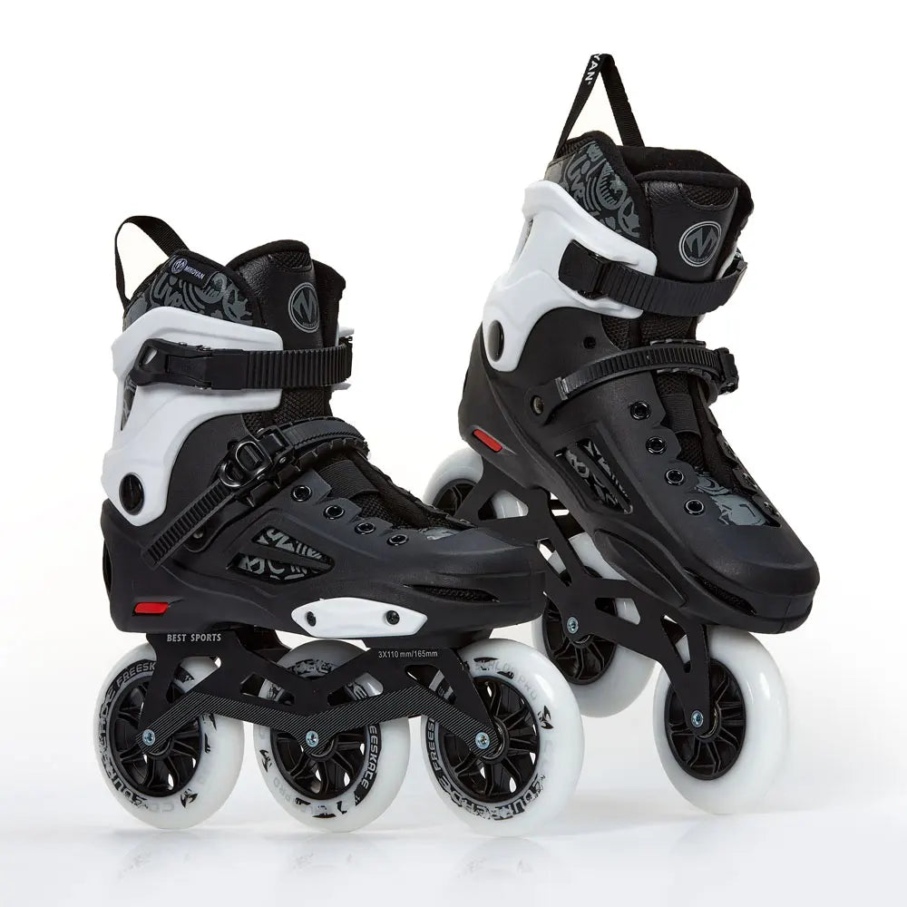 2025 New SY Adult Large Size 110mm Inline Slalom Skates Racing Roller Skating with Aluminum Frame PP Chassis Skates Shoe Made